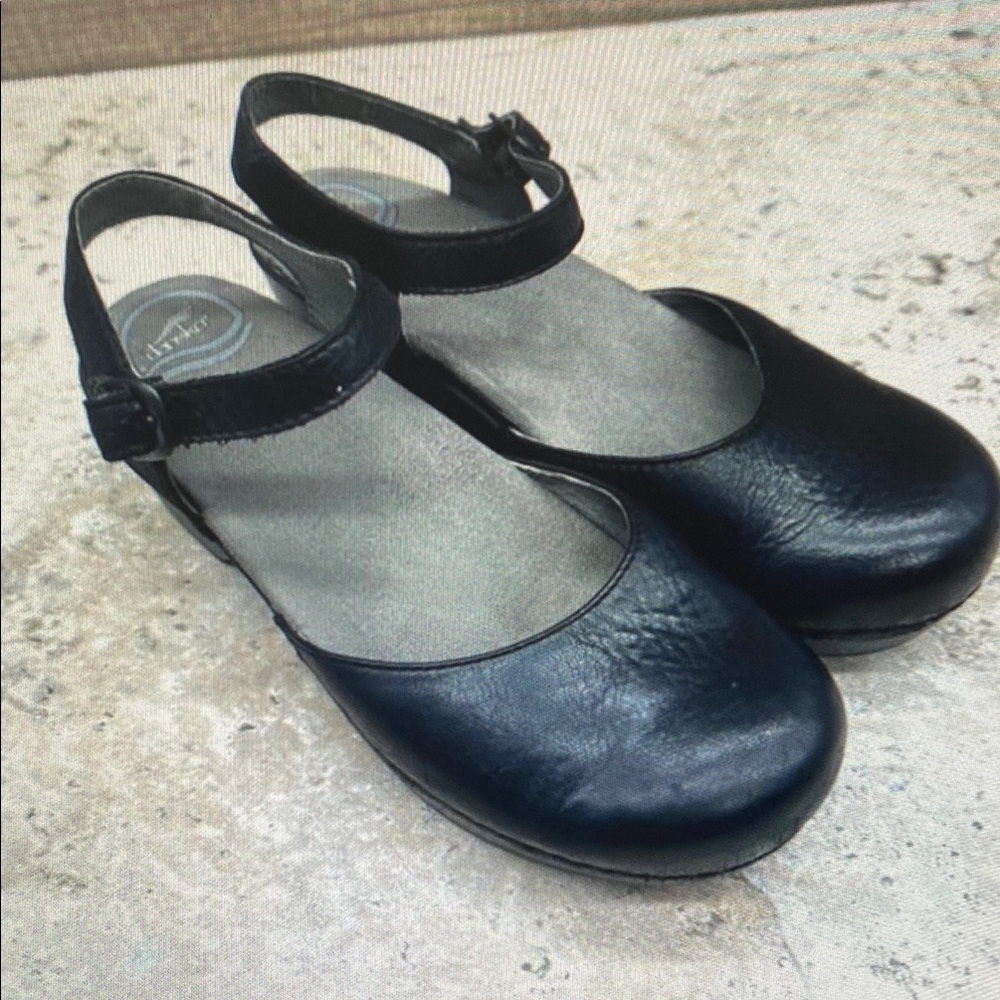 Naot Black Leather Mary Jane Flats